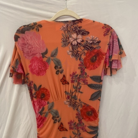 Maeve Anthropologie Simone Floral Asymmetrical Stretch long Dress Size medium - Picture 7 of 8